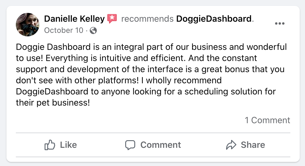 Danielle Kelley doggiedashboard review